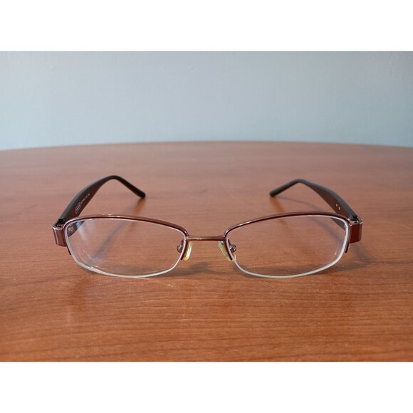 Coach Eyeglasses FRAME ONLY SUZANNA 246 TAN 52-17-135 Brown Metal Half Rim - Picture 2 of 9